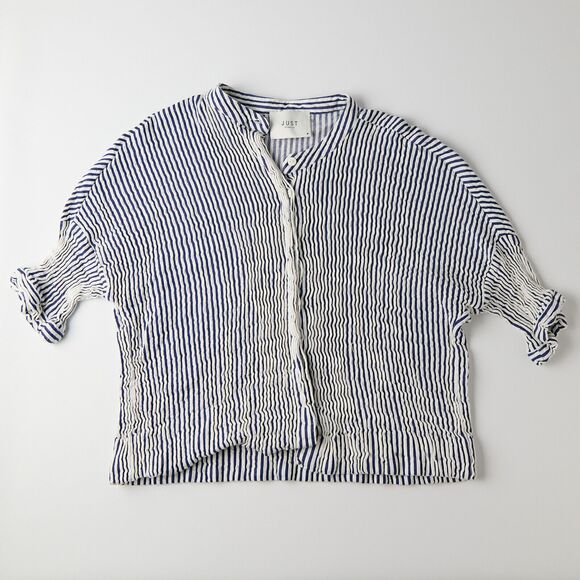 Just Female Tops - Just Female Blouse Shirt Women's Medium Striped Classic Resort Costal Preppy